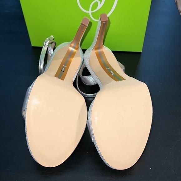 Sam Edelman Jade soft silver leaf ankle strap sandals Sz 10.5 heels new - Picture 11 of 13